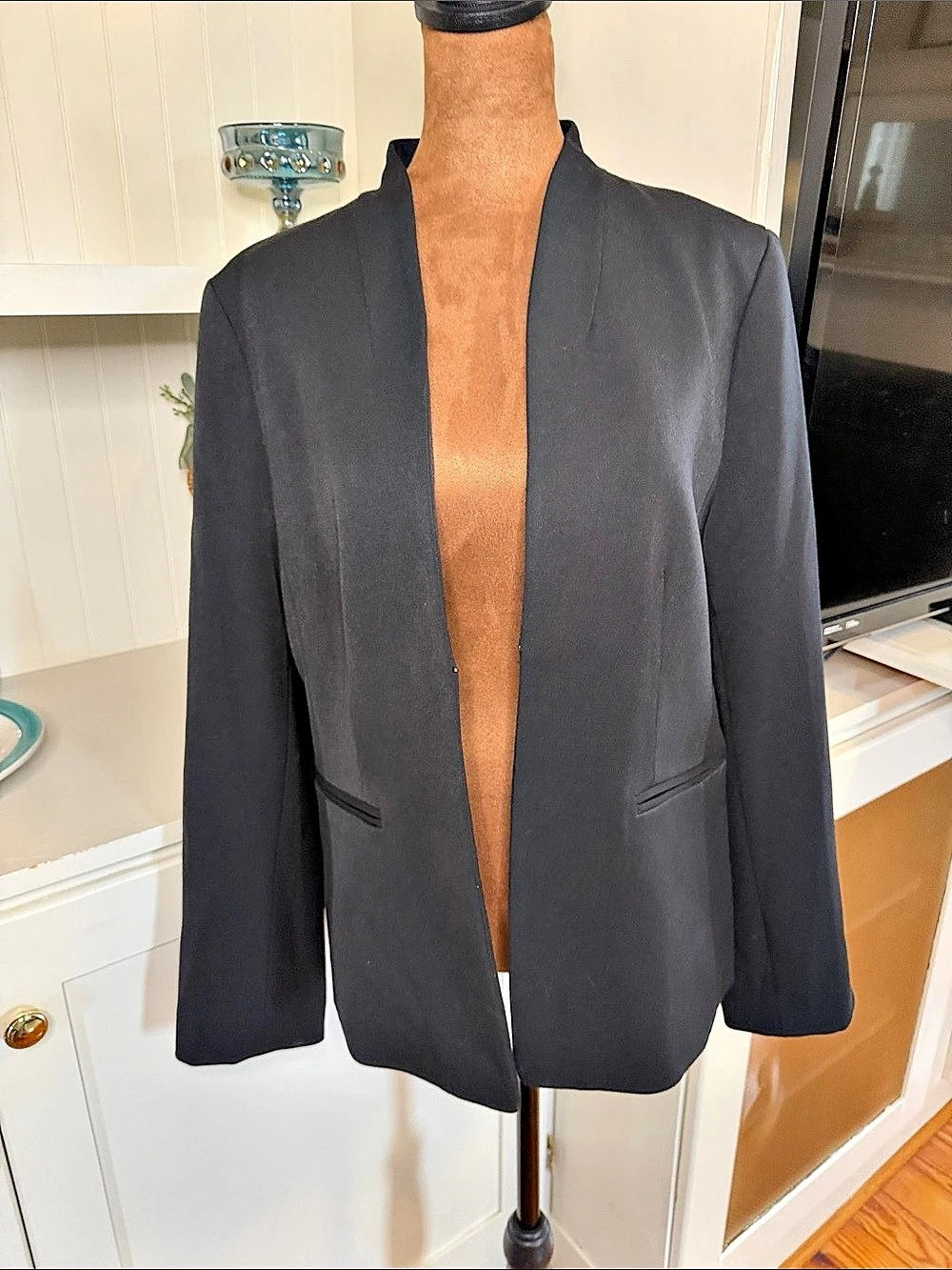 J.Crew Collarless Open-Front Blazer Women's Black Size 12